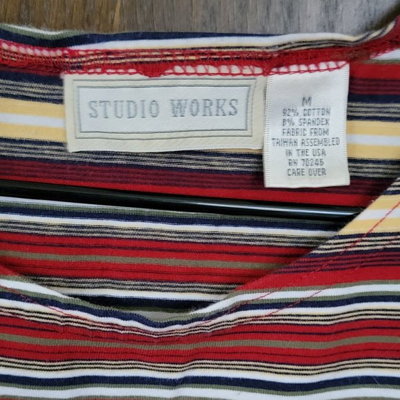 EUC Vintage Studio Works Nautical Striped Tank Top Size Medium - Picture 3 of 7